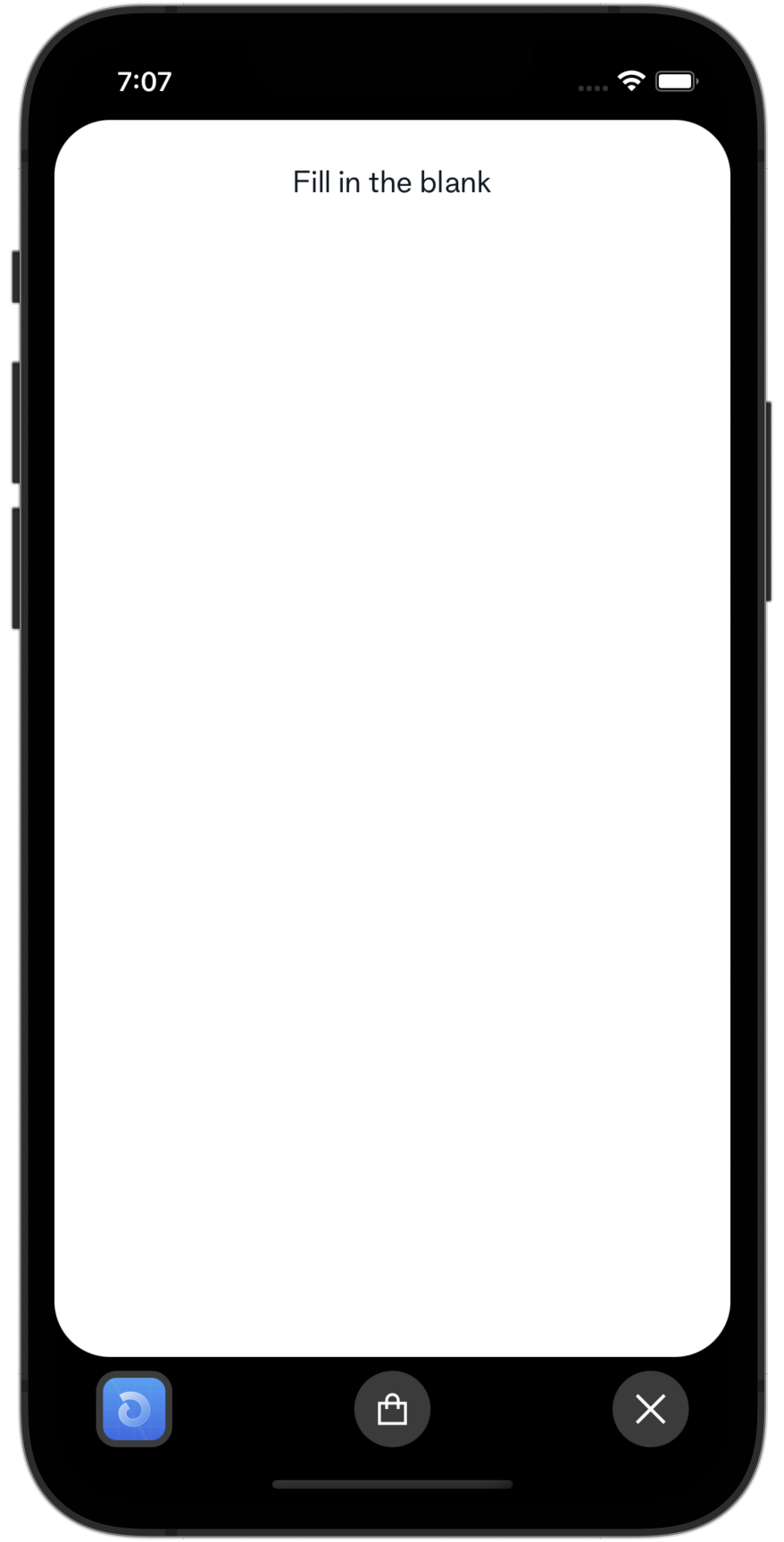 Home screen for a Shop Mini using the Blank template